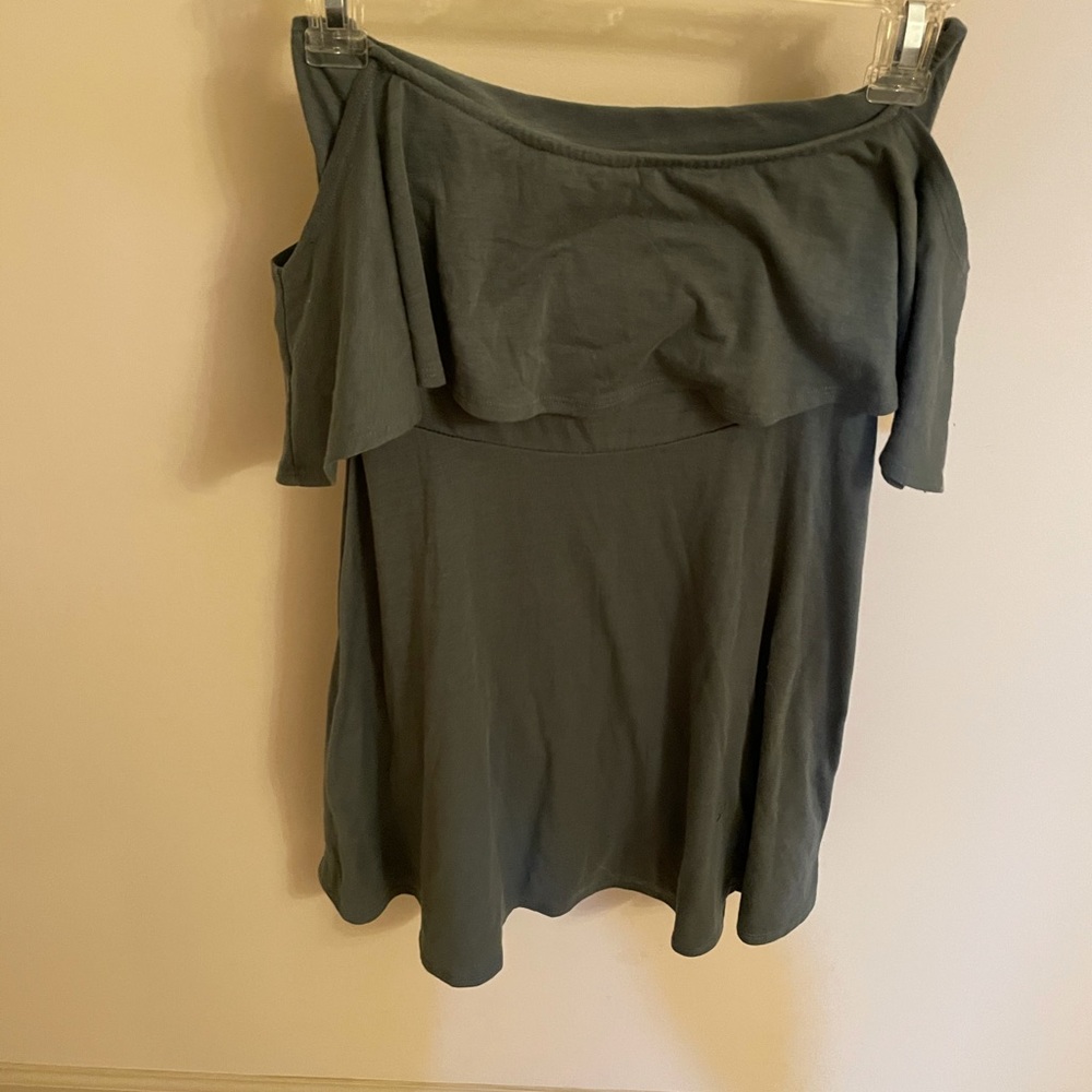 Green/gray off the shoulder dress, size small!
